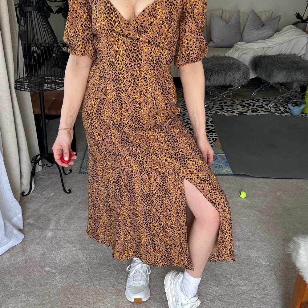 Leopard Print Midi Dress